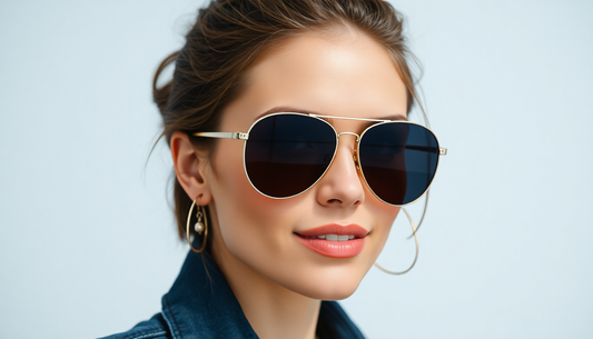 Aviator sunglass with women