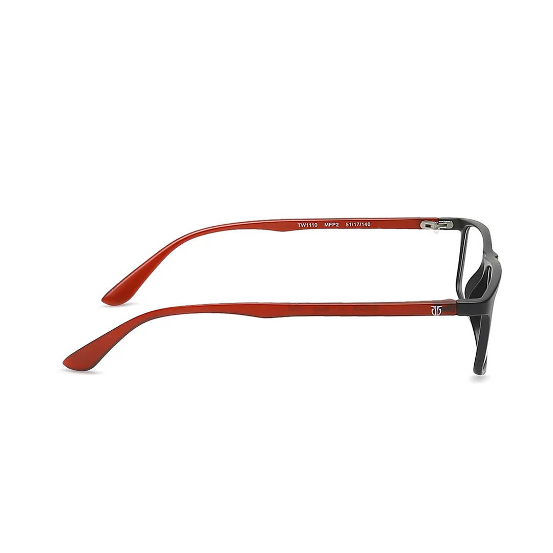 Titan Black Rectangle Rimmed Eyeglasses (Power Customization Available)