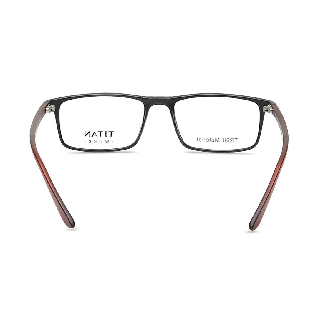 Titan Black Rectangle Rimmed Eyeglasses (Power Customization Available)
