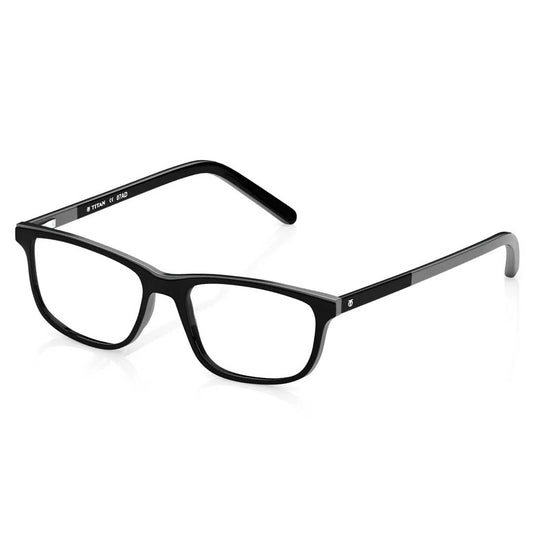 Titan Black Square Rimmed Eyeglasses (T2236A1A1|51) (Power Customization Available)