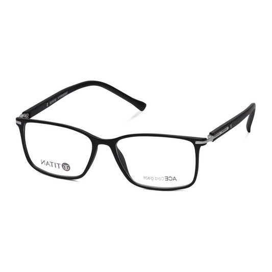 Titan Black Rectangle Eyeglasses (TA0028WFP1VCGV|52) (Power Customization Available)