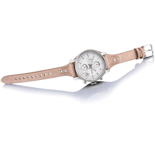 Fossil Analog Original Boyfriend Chronograph White Dial Women's Watch ES3625