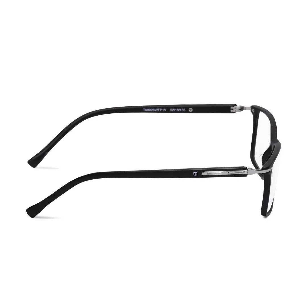 Titan Black Rectangle Eyeglasses (TA0028WFP1VCGV|52) (Power Customization Available)