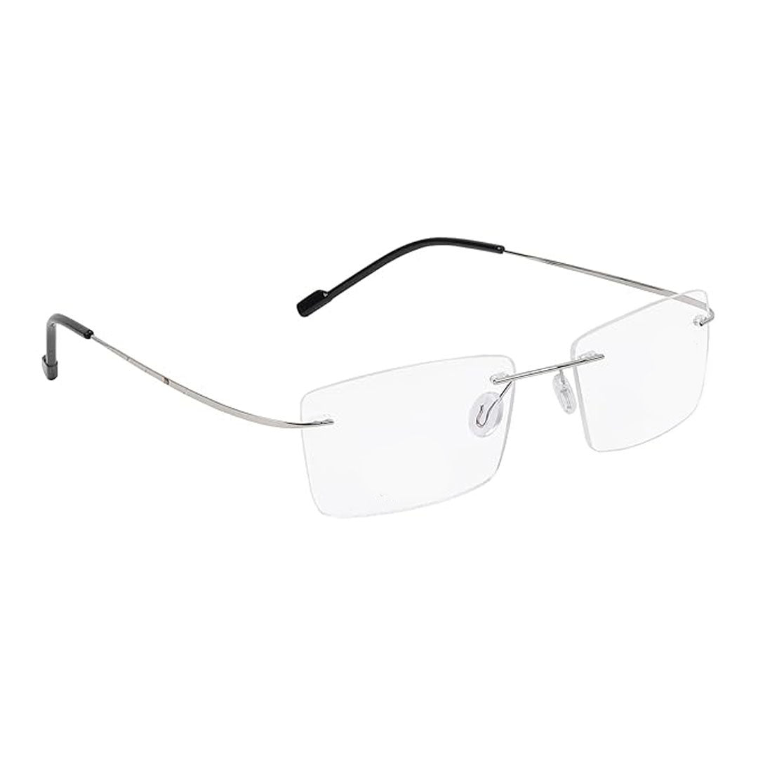 OneStopVision® Silver Rimless Eyeglasses Frame