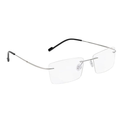 OneStopVision® Silver Rimless Eyeglasses Frame