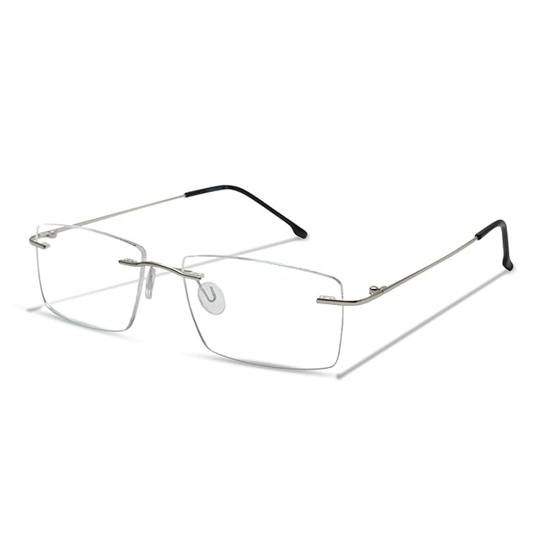 OneStopVision® Silver Rimless Eyeglasses Frame
