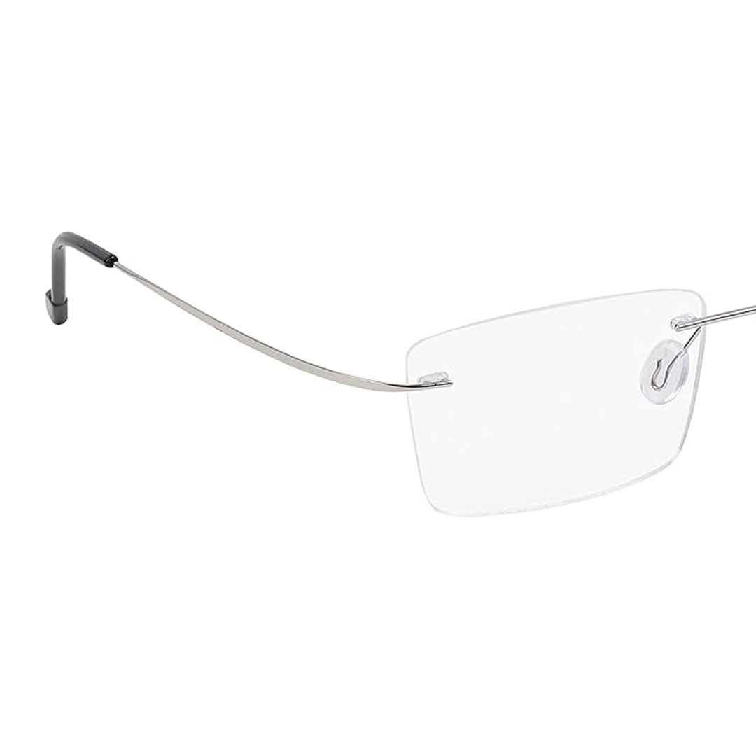 OneStopVision® Silver Rimless Eyeglasses Frame