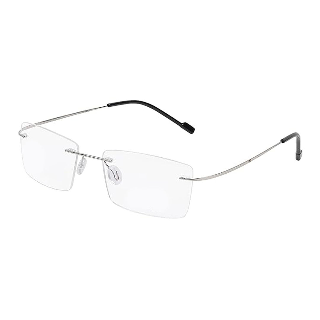 OneStopVision® Silver Rimless Eyeglasses Frame