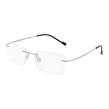 OneStopVision® Silver Rimless Eyeglasses Frame