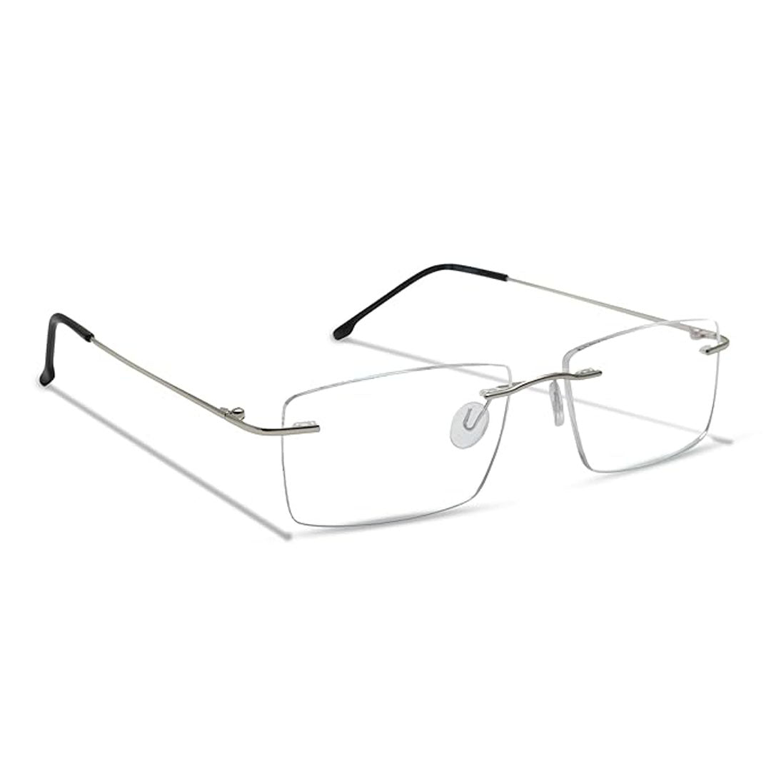 OneStopVision® Silver Rimless Eyeglasses Frame